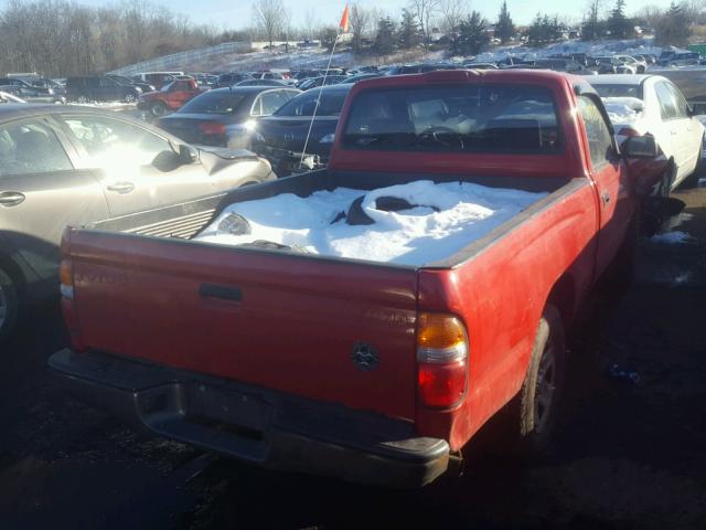 5TENL42N81Z847508 - 2001 TOYOTA TACOMA RED photo 4