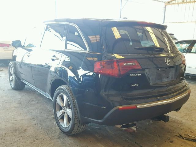 2HNYD2H27CH538522 - 2012 ACURA MDX BLACK photo 3