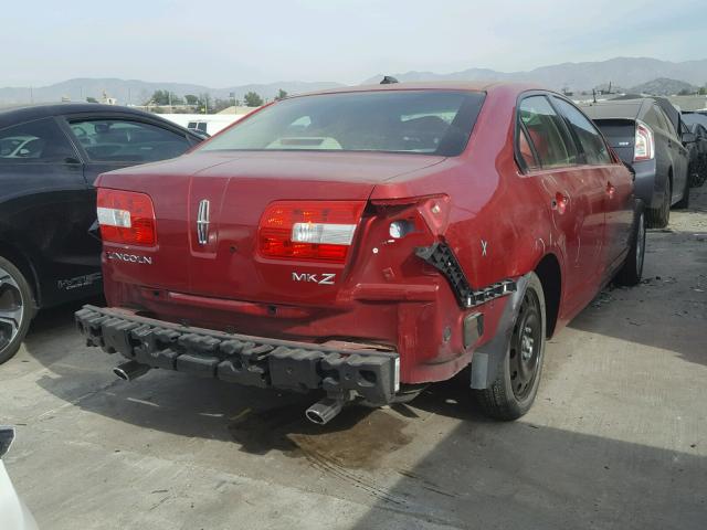 3LNHM26TX8R625548 - 2008 LINCOLN MKZ RED photo 4