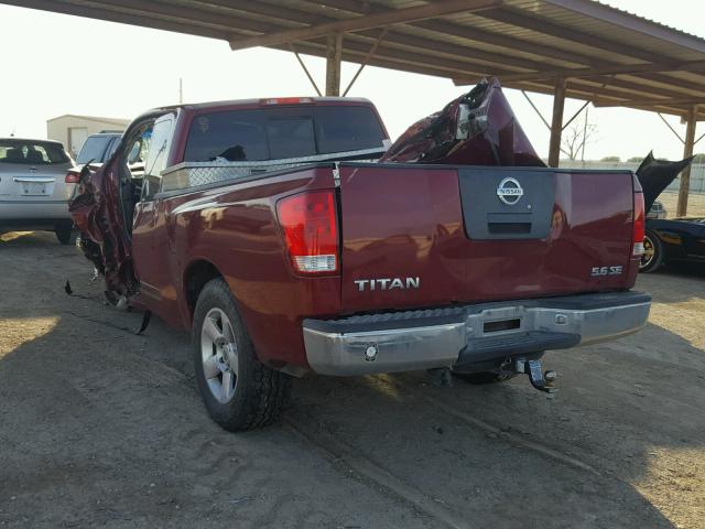 1N6AA06A26N540265 - 2006 NISSAN TITAN XE RED photo 3