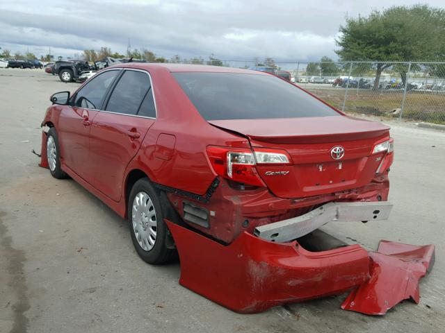 4T1BF1FK1EU755093 - 2014 TOYOTA CAMRY L RED photo 3