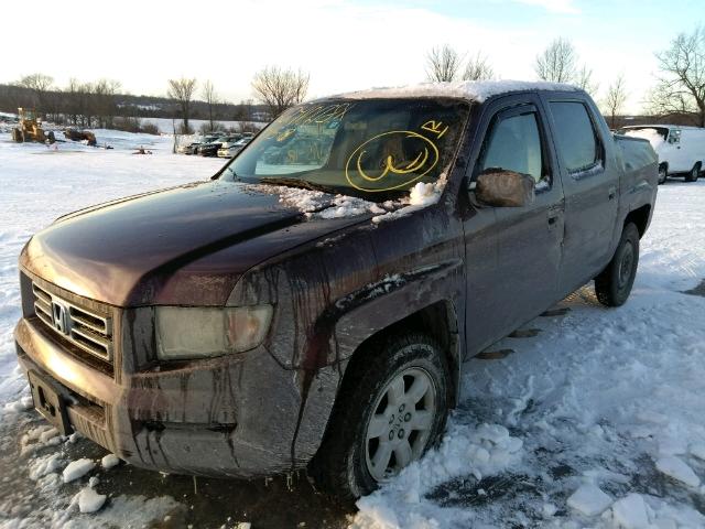 2HJYK16487H532093 - 2007 HONDA RIDGELINE MAROON photo 2