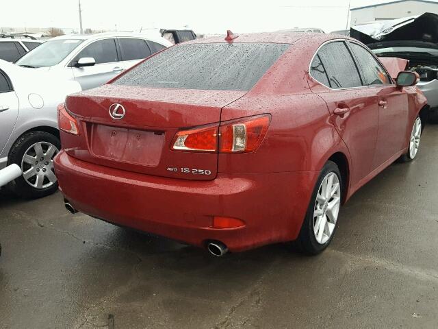 JTHCF5C28D5061593 - 2013 LEXUS IS 250 RED photo 4