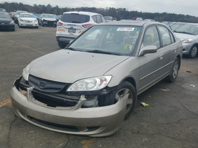 2HGES26745H576257 - 2005 HONDA CIVIC EX GOLD photo 2