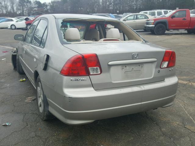 2HGES26745H576257 - 2005 HONDA CIVIC EX ოქროსფერი ფოტო 3