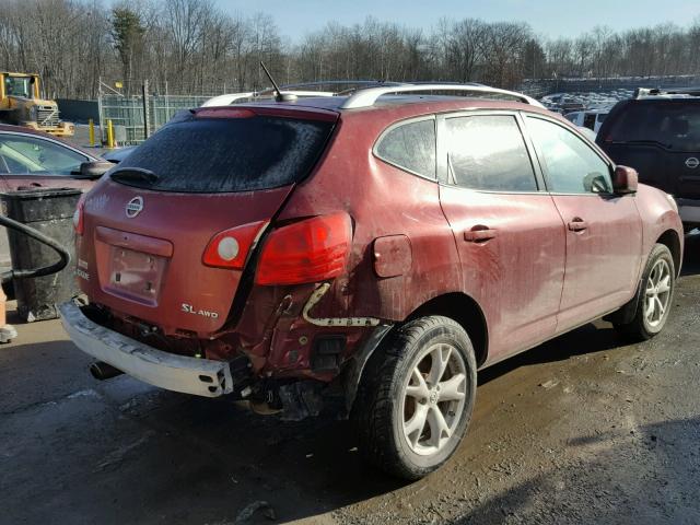 JN8AS58V78W129099 - 2008 NISSAN ROGUE S RED photo 4