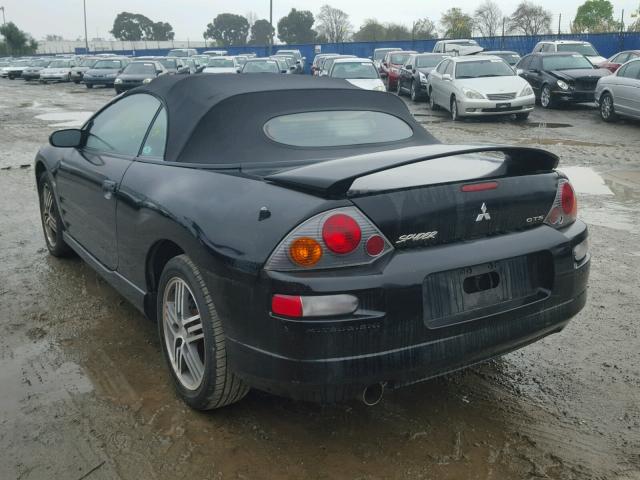 4A3AE75H43E049641 - 2003 MITSUBISHI ECLIPSE SP BLACK photo 3