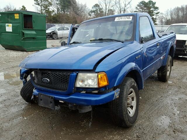 1FTYR10U82TA26932 - 2002 FORD RANGER BLUE photo 2