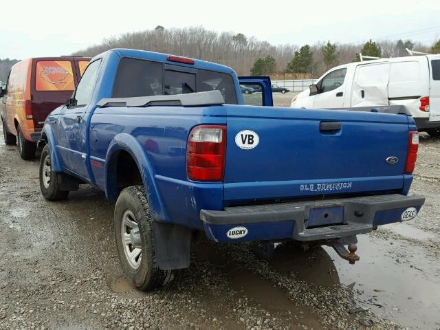 1FTYR10U82TA26932 - 2002 FORD RANGER BLUE photo 3