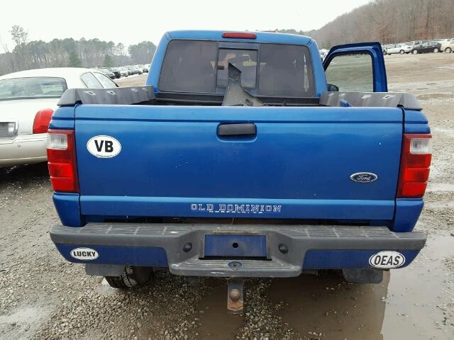 1FTYR10U82TA26932 - 2002 FORD RANGER BLUE photo 6