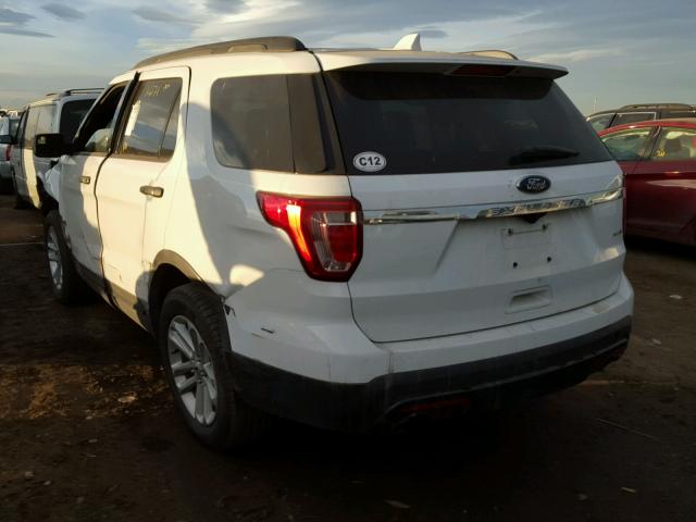 1FM5K8B82GGC33800 - 2016 FORD EXPLORER WHITE photo 3