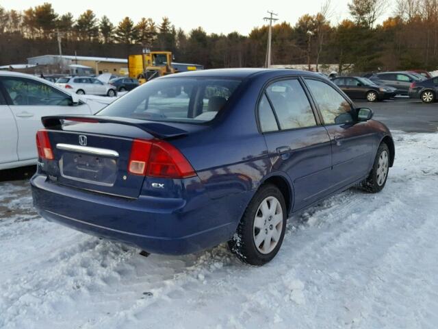 2HGES25782H560110 - 2002 HONDA CIVIC EX BLUE photo 4