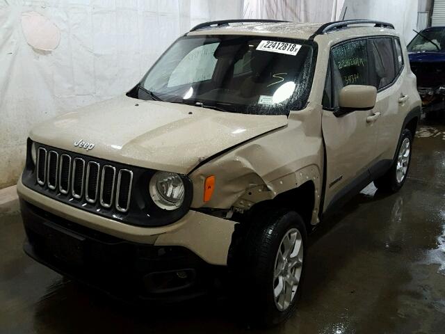 ZACCJBBT6GPD59600 - 2016 JEEP RENEGADE L TAN photo 2