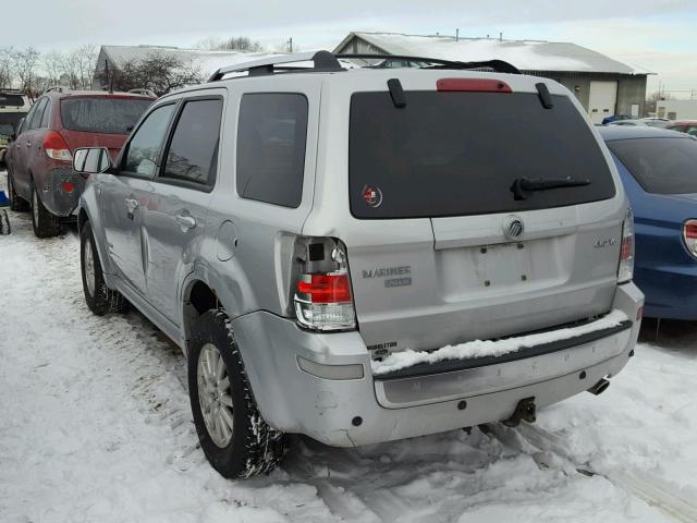 4M2CU97188KJ03651 - 2008 MERCURY MARINER PR SILVER photo 3