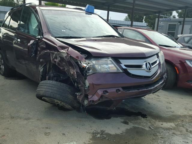 2HNYD28358H527213 - 2008 ACURA MDX TECHNO BURGUNDY photo 9