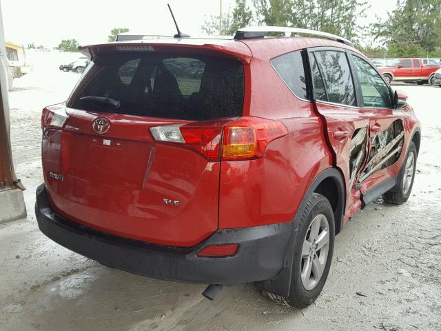 2T3WFREVXFW228576 - 2015 TOYOTA RAV4 XLE RED photo 4