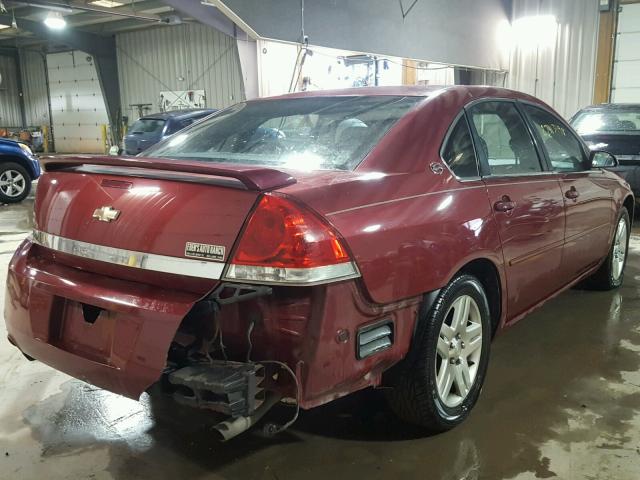 2G1WC581069344365 - 2006 CHEVROLET IMPALA LT RED photo 4