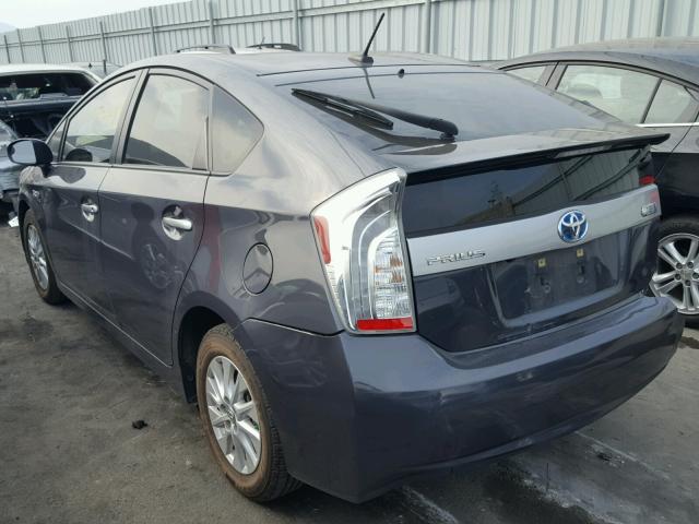 JTDKN3DPXC3023209 - 2012 TOYOTA PRIUS PLUG GRAY photo 3