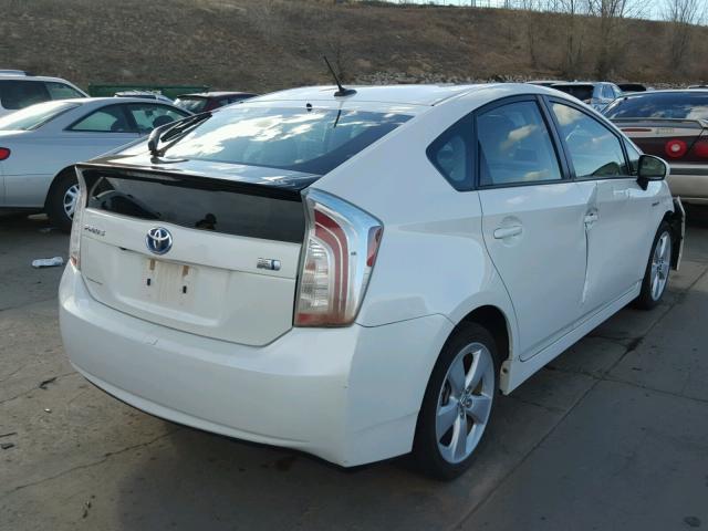 JTDKN3DU8D1689858 - 2013 TOYOTA PRIUS WHITE photo 4