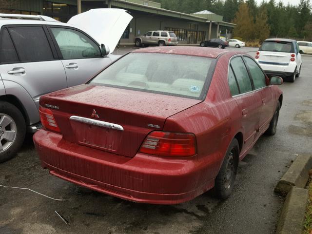 4A3AA46G61E208589 - 2001 MITSUBISHI GALANT ES RED photo 4