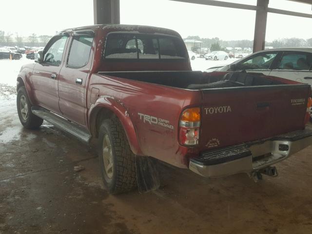 5TEGN92N93Z273133 - 2003 TOYOTA TACOMA DOU RED photo 3