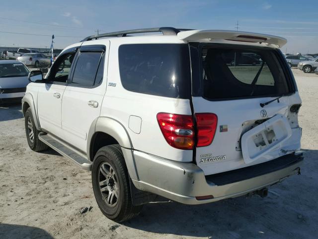 5TDZT34A43S188171 - 2003 TOYOTA SEQUOIA SR WHITE photo 3