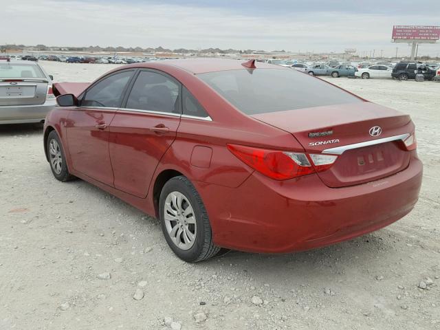 5NPEB4AC6BH190375 - 2011 HYUNDAI SONATA GLS RED photo 3