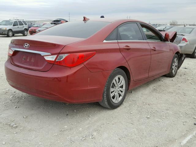 5NPEB4AC6BH190375 - 2011 HYUNDAI SONATA GLS RED photo 4