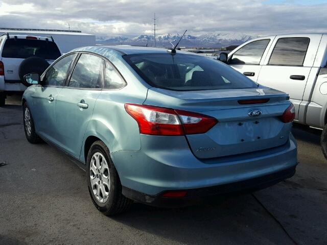 1FAHP3F27CL141214 - 2012 FORD FOCUS SE TEAL photo 3