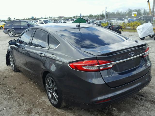 3FA6P0HDXHR166380 - 2017 FORD FUSION SE GRAY photo 3