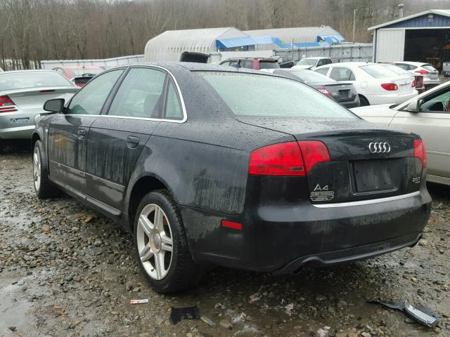 WAUDF78E88A096178 - 2008 AUDI A4 2.0T QU BLACK photo 3