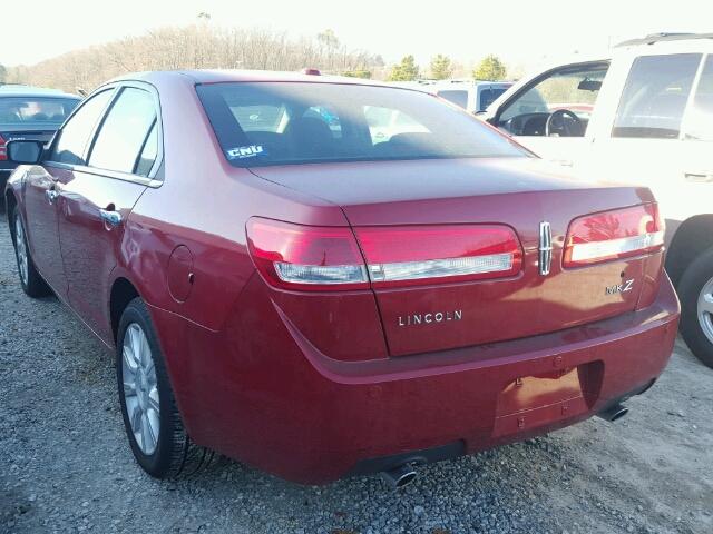 3LNHL2GC8AR634546 - 2010 LINCOLN MKZ RED photo 3