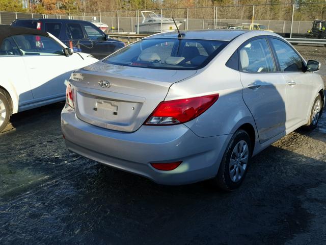 KMHCT4AEXGU115581 - 2016 HYUNDAI ACCENT SE SILVER photo 4