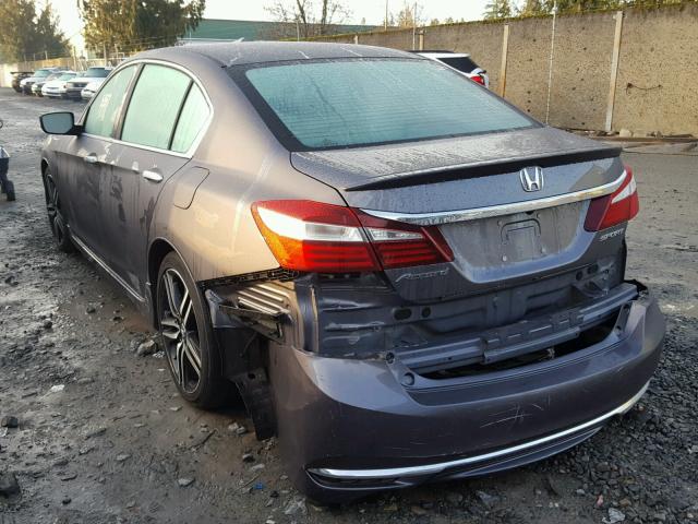 1HGCR2F54GA184950 - 2016 HONDA ACCORD SPO GRAY photo 3