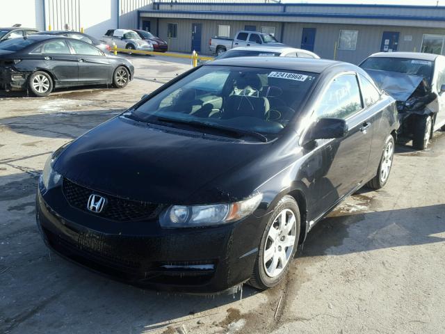 2HGFG12639H510673 - 2009 HONDA CIVIC LX BLACK photo 2