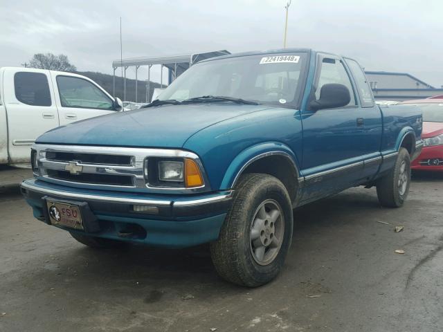 1GCDT19X6TK167647 - 1996 CHEVROLET S TRUCK S1 TEAL photo 2