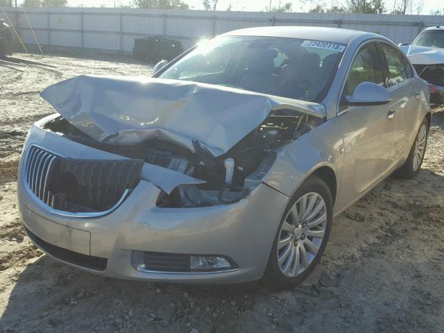 W04GRSEC7B1128070 - 2011 BUICK REGAL CXL SILVER photo 2