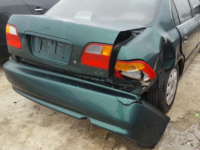 1HGEJ6675XL044693 - 1999 HONDA CIVIC LX GREEN photo 9