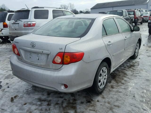 2T1BU4EE0AC514477 - 2010 TOYOTA COROLLA BA SILVER photo 4