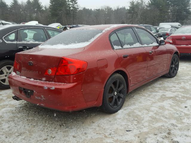 JNKCV51F45M307958 - 2005 INFINITI G35 BURGUNDY photo 4