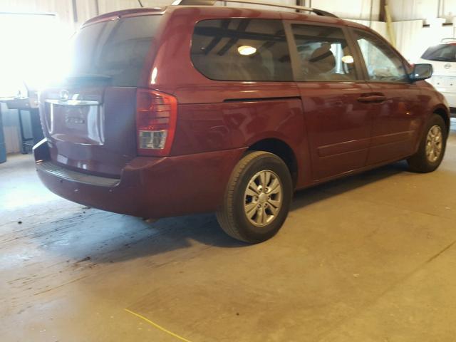 KNDMG4C75B6387786 - 2011 KIA SEDONA LX BURGUNDY photo 4