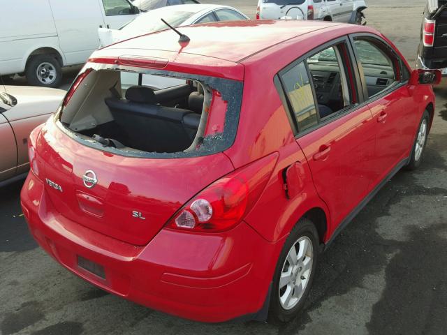 3N1BC13E59L403617 - 2009 NISSAN VERSA S RED photo 4