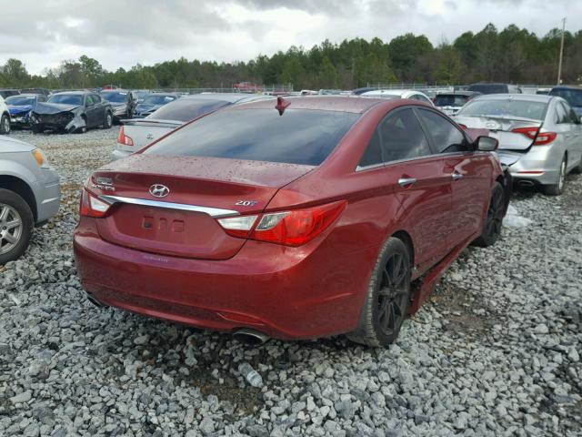 5NPEC4AB6BH317310 - 2011 HYUNDAI SONATA SE BURGUNDY photo 4