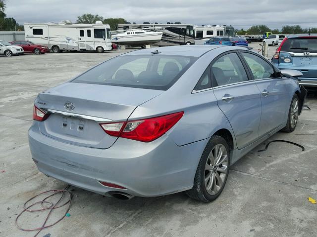 5NPEC4AC3DH559175 - 2013 HYUNDAI SONATA SE BLUE photo 4