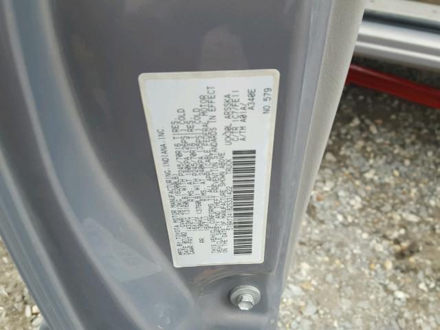 5TBRT34182S331422 - 2002 TOYOTA TUNDRA ACC GRAY photo 10