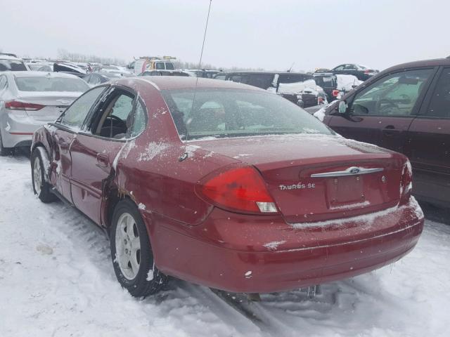 1FAFP53U32G144790 - 2002 FORD TAURUS SE RED photo 3