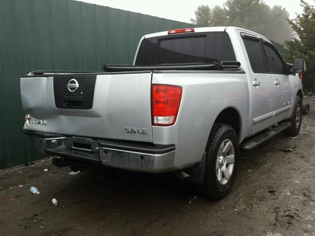 1N6AA07B45N531752 - 2005 NISSAN TITAN XE SILVER photo 4