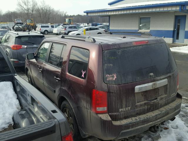 5FNYF48529B048722 - 2009 HONDA PILOT EXL BURGUNDY photo 3