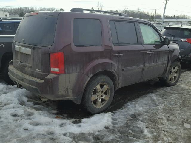 5FNYF48529B048722 - 2009 HONDA PILOT EXL BURGUNDY photo 4