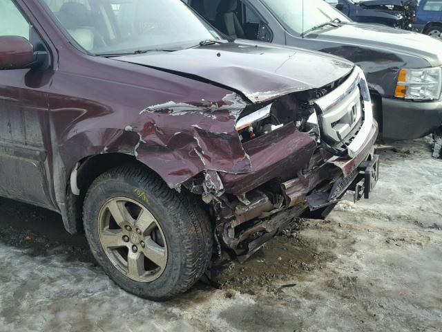 5FNYF48529B048722 - 2009 HONDA PILOT EXL BURGUNDY photo 9